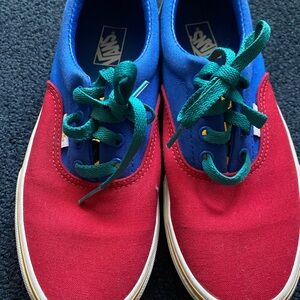 Vans Kids Low-Top Sneakers in Red, Blue & Green